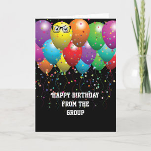 Carte Joyeux Ballons d'anniversaire du groupe