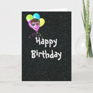 Carte Joyeux Ballons D'Anniversaire En Parties scintilla
