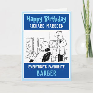 Carte Joyeux Barbier d'anniversaire ou coiffeur