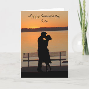 Carte Joyeux bébé anniversaire, Couple Kissing coucher d