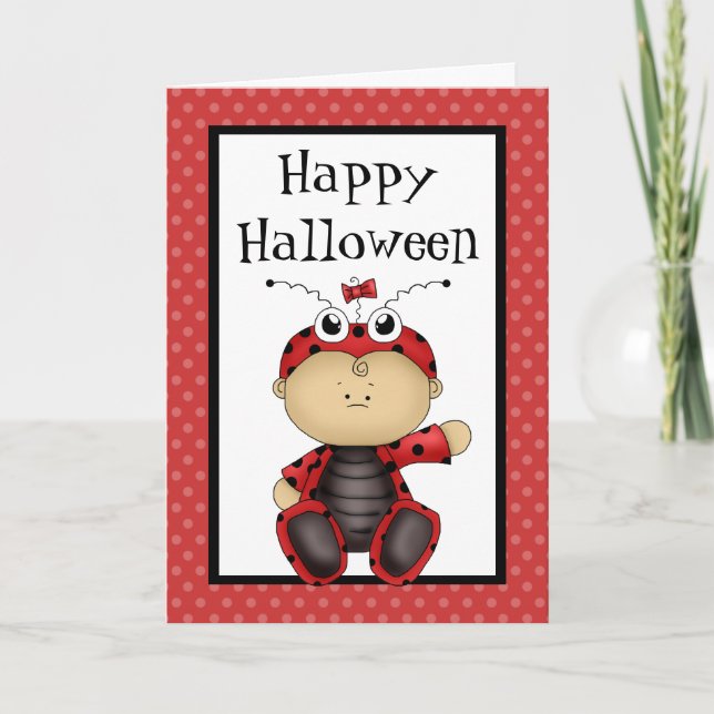 Carte Joyeux bébé d'Halloween Ladybug (Devant)