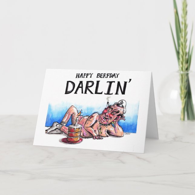 Carte Joyeux Berfday, Darlin' (Devant)