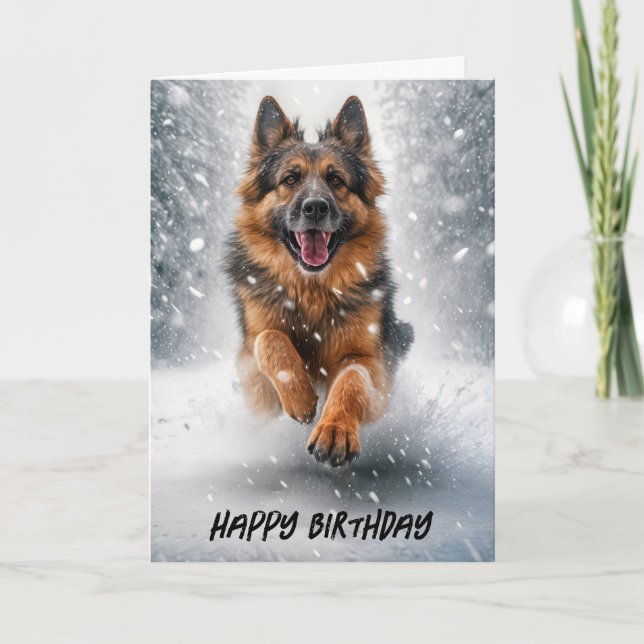 Carte Joyeux berger allemand anniversaire (Devant)