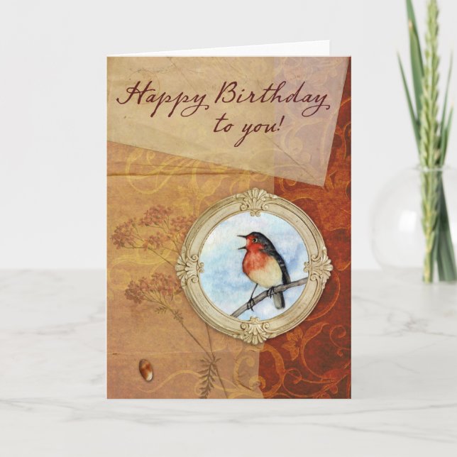 Carte Joyeux Birthday Bird (Devant)