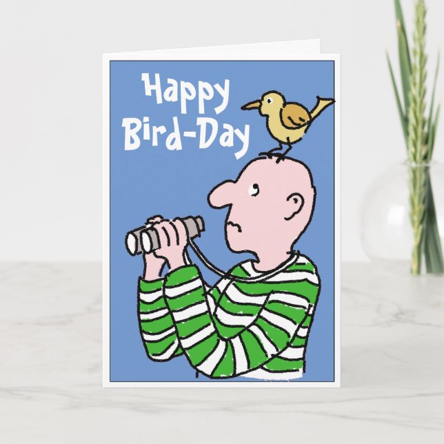 Carte Joyeux Birthday Bird Watcher ou Birder (Devant)