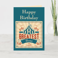 Joyeux Birthday Boss Circus Monkeys Funny Card