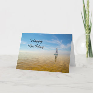 Carte Joyeux Birthday Card Sailboard thème