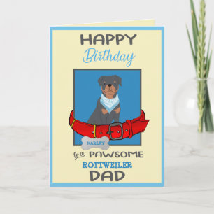 Carte Joyeux Birthday Dog Daddy de Rottweiler Dog