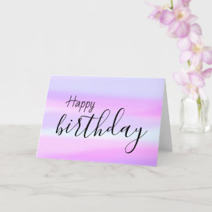Carte Joyeux Birthday Watercolor Wash Script