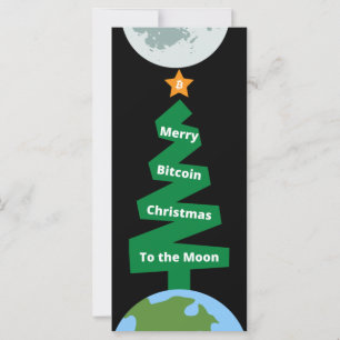 Carte Joyeux Bitcoin Crypto de Noël à la Lune