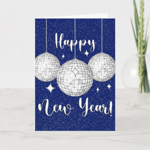 Carte Joyeux boules de disco du Nouvel An