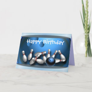Carte Joyeux bowling d'anniversaire