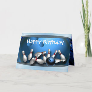 Carte Joyeux bowling d'anniversaire