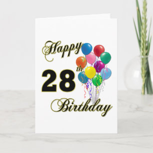 Carte Joyeux cadeau d'anniversaire de 28e anniversaire a