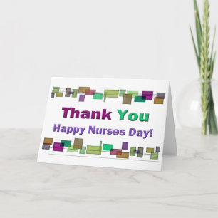 Carte Joyeux cadeau de jour des infirmières Carrés color