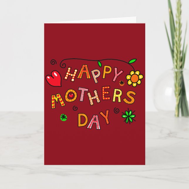 Carte Joyeux cadeau de la fête des mères (Devant)