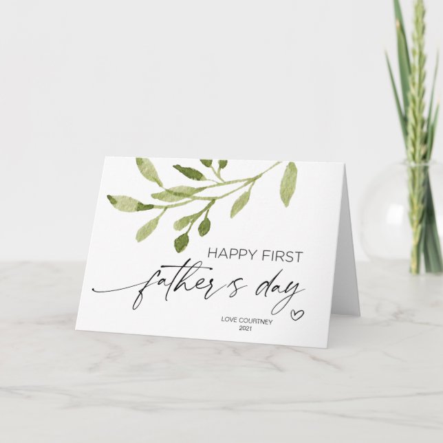 Carte Joyeux cadeau de première Fête des pères à un mari (Devant)