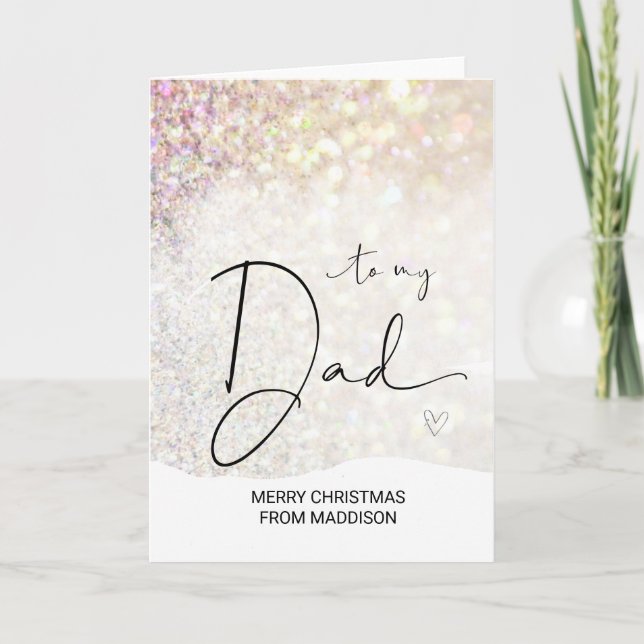Carte Joyeux cadeau de voeux de Noël pour papa de fille (Devant)