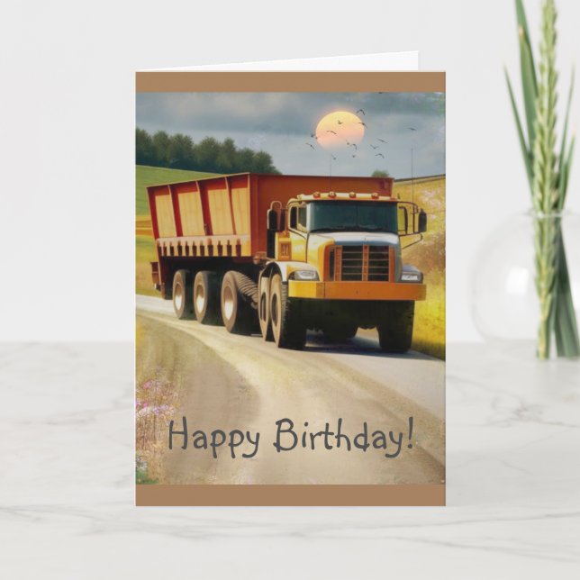 Carte Joyeux Camion de vidage d'anniversaire (Devant)