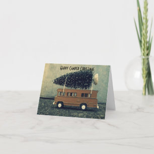 Carte Joyeux Camper Noël Arbre à pinceau