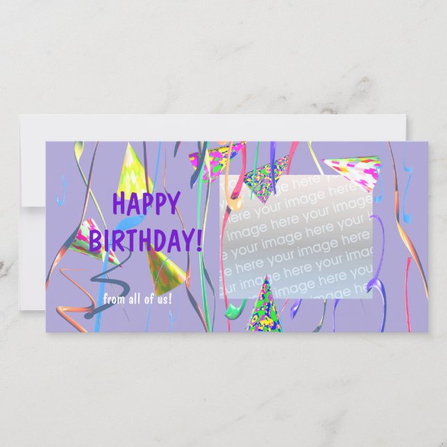 Carte Joyeux Casquettes de fête d'anniversaire de tous l (Devant)