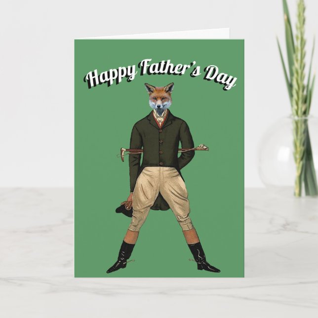 Carte Joyeux chasseur de chasse de Fox de Fête des pères (Devant)
