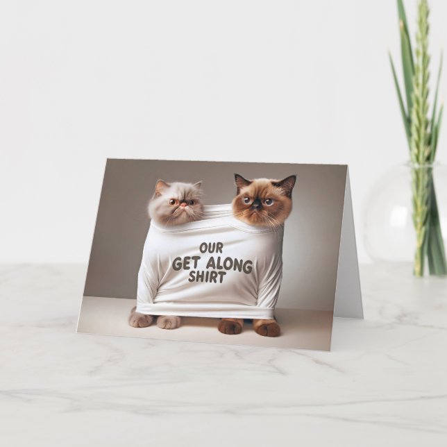 Carte Joyeux Chats D'Anniversaire Pour Soeur (Devant)