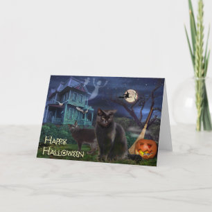 Carte Joyeux chats d'Halloween