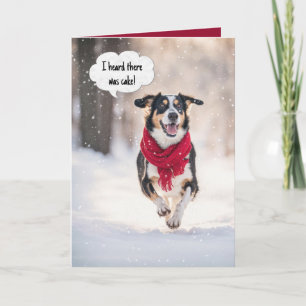 Carte Joyeux Chien D'Anniversaire En Neige