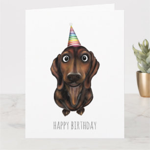 Carte Joyeux chien de saucisse d'anniversaire