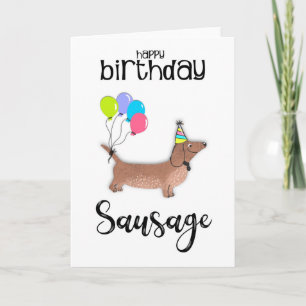 Carte joyeux chien de saucisse d'anniversaire dachshund