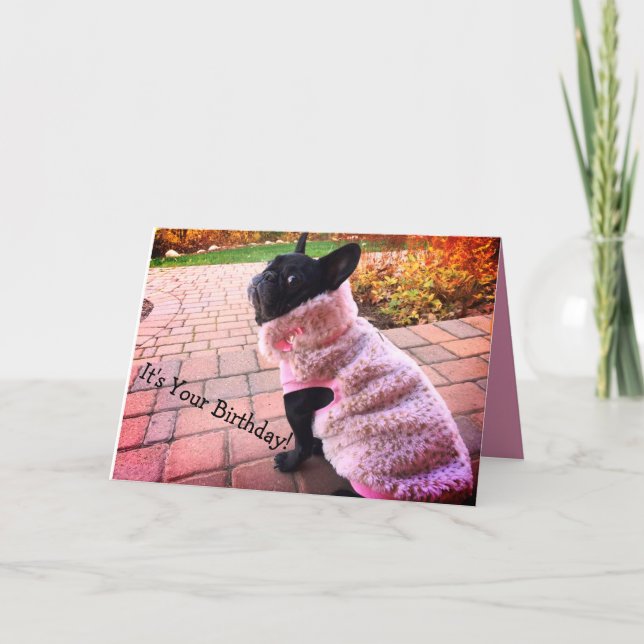 Carte Joyeux Chien de taureau français (Devant)