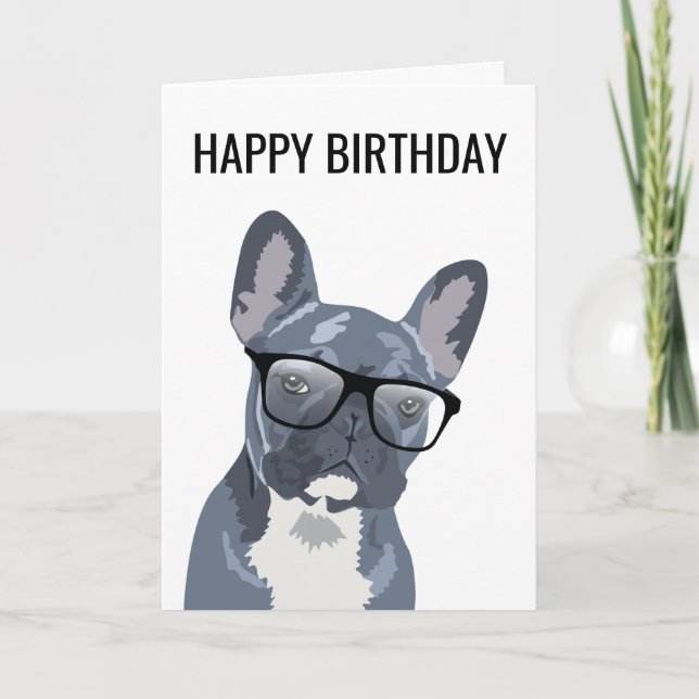Carte Joyeux chien mignon d'anniversaire | Chien-taureau (Devant)