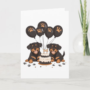Carte Joyeux chien Rottweiler d'anniversaire