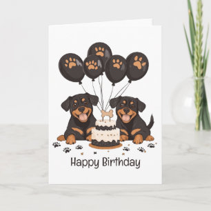 Carte Joyeux chien Rottweiler d'anniversaire
