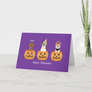 Carte Joyeux Chiens D'Halloween En Citrouille