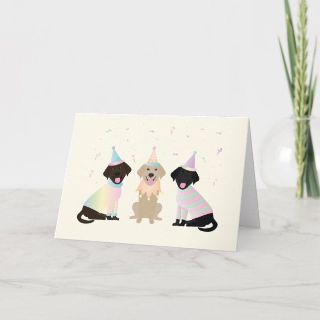 Carte Joyeux Chiens du Labrador Retriever (Devant)