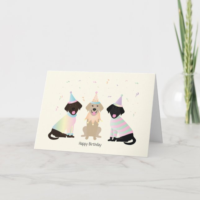 Carte Joyeux Chiens du Labrador Retriever (Devant)