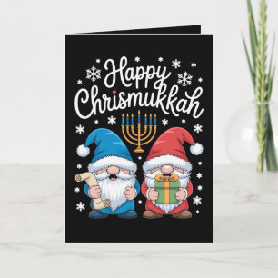 Carte Joyeux Chrismukkah Gnomes Menorah Hanukkah Xmas