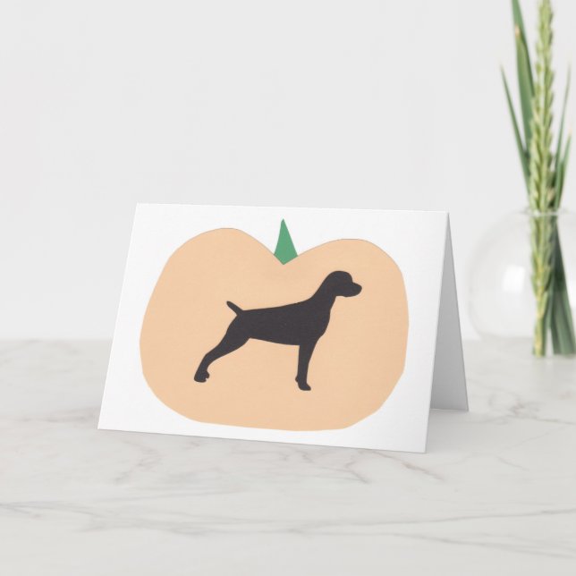 Carte Joyeux Citrouille d'Halloween Vizsla (Devant)