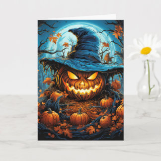 Carte Joyeux Citrouille d'horreur d'Halloween