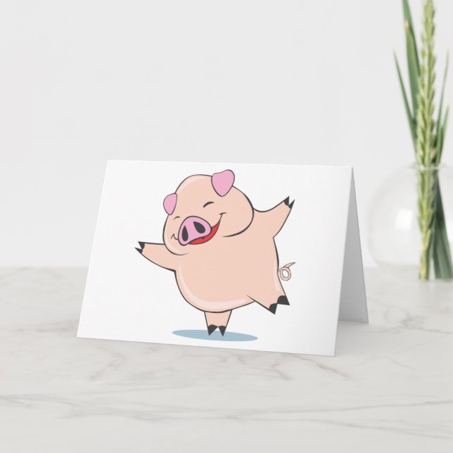 Carte Joyeux Cochon De Danse (Devant)
