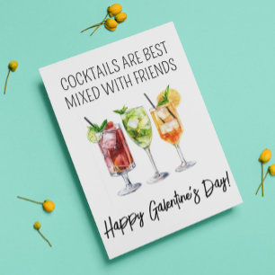 Carte Joyeux cocktail de la Saint-Galentin Amis