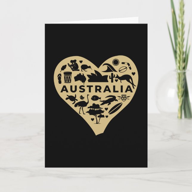 Carte Joyeux Coeur d'amour pour la fête nationale austra (Devant)