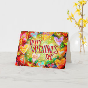 Carte Joyeux Coeurs de conversation pour la Saint-Valent