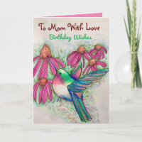Joyeux Colibri À Maman Avec Un Anniversaire Amoure
