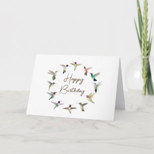 Carte Joyeux colibri d'anniversaire