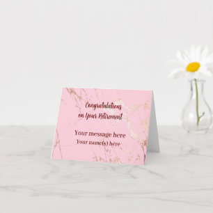 Carte Joyeux Congrès de retraite Blush Pink votre messag