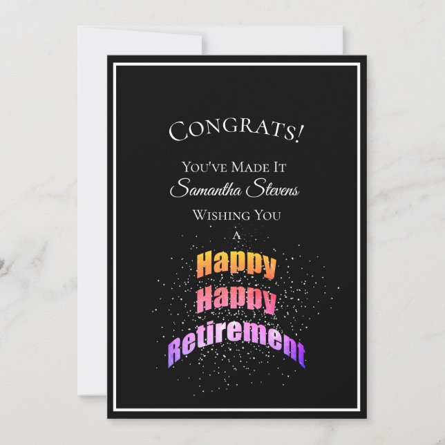Carte Joyeux Congrès de retraite Vous avez fait son nom  (Devant)