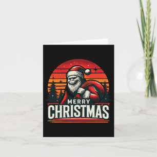 Carte Joyeux Cool de Noël Père Noël Bigfoot Ho ! Ho ! Ho